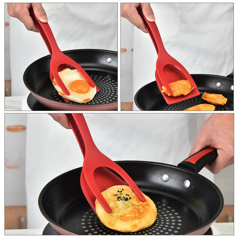 🍳 2-in-1 Spatula Tongs – The Ultimate Kitchen Tool!
